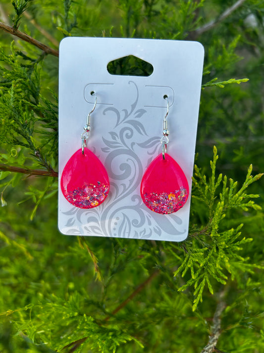 Pretty in pink resin earrings