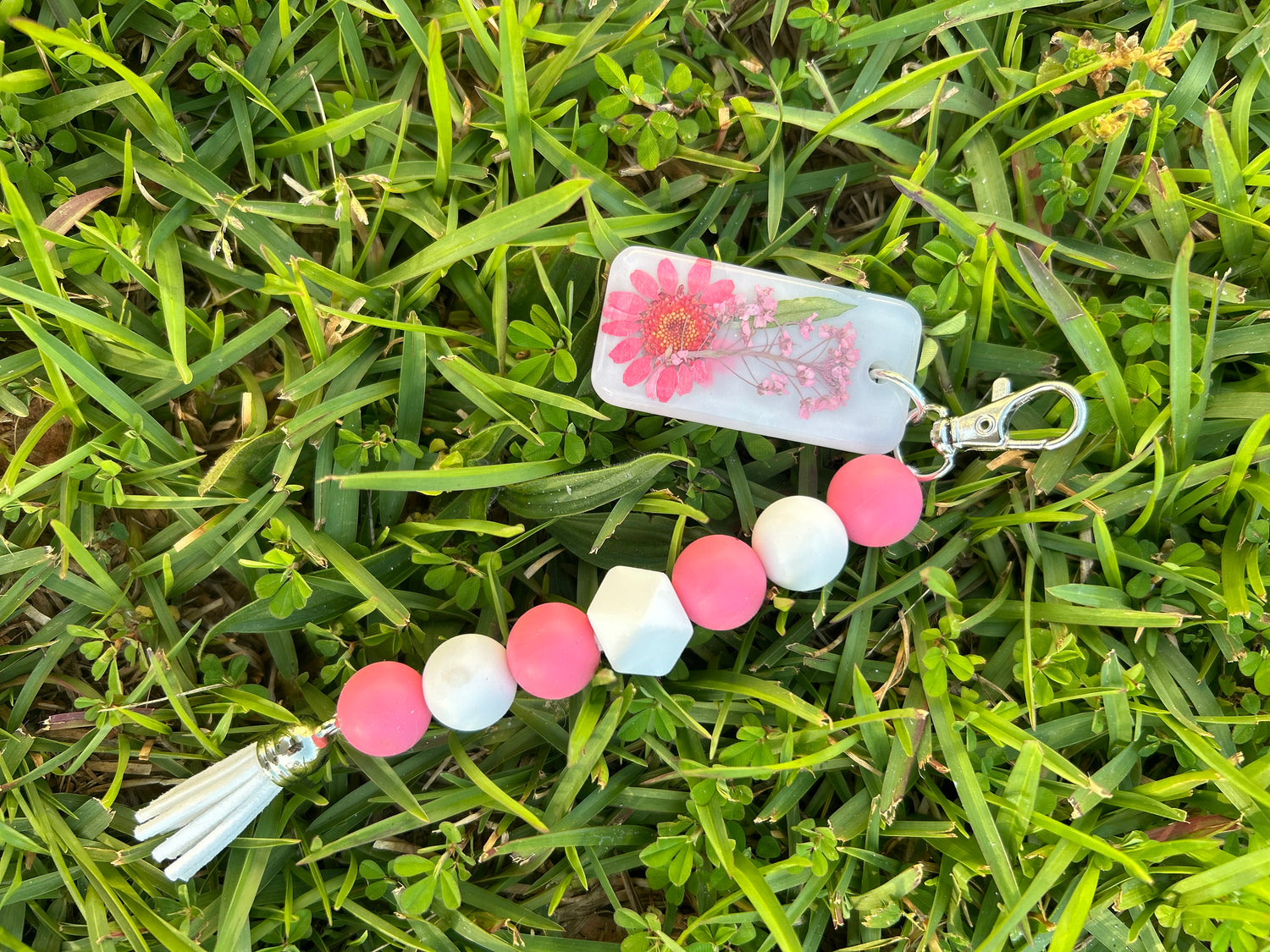 Resin beaded keychains