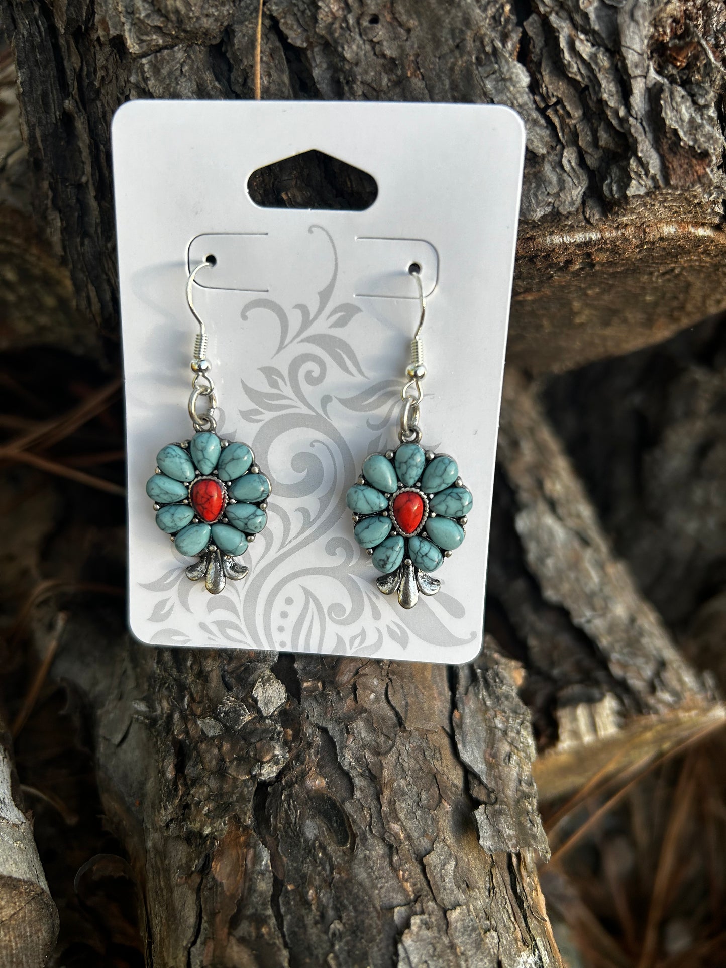 Turquoise silver earrings