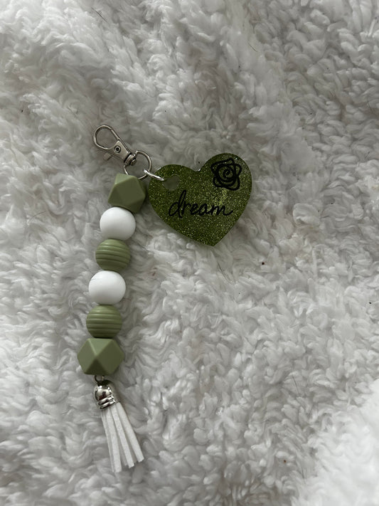 Resin beaded keychain