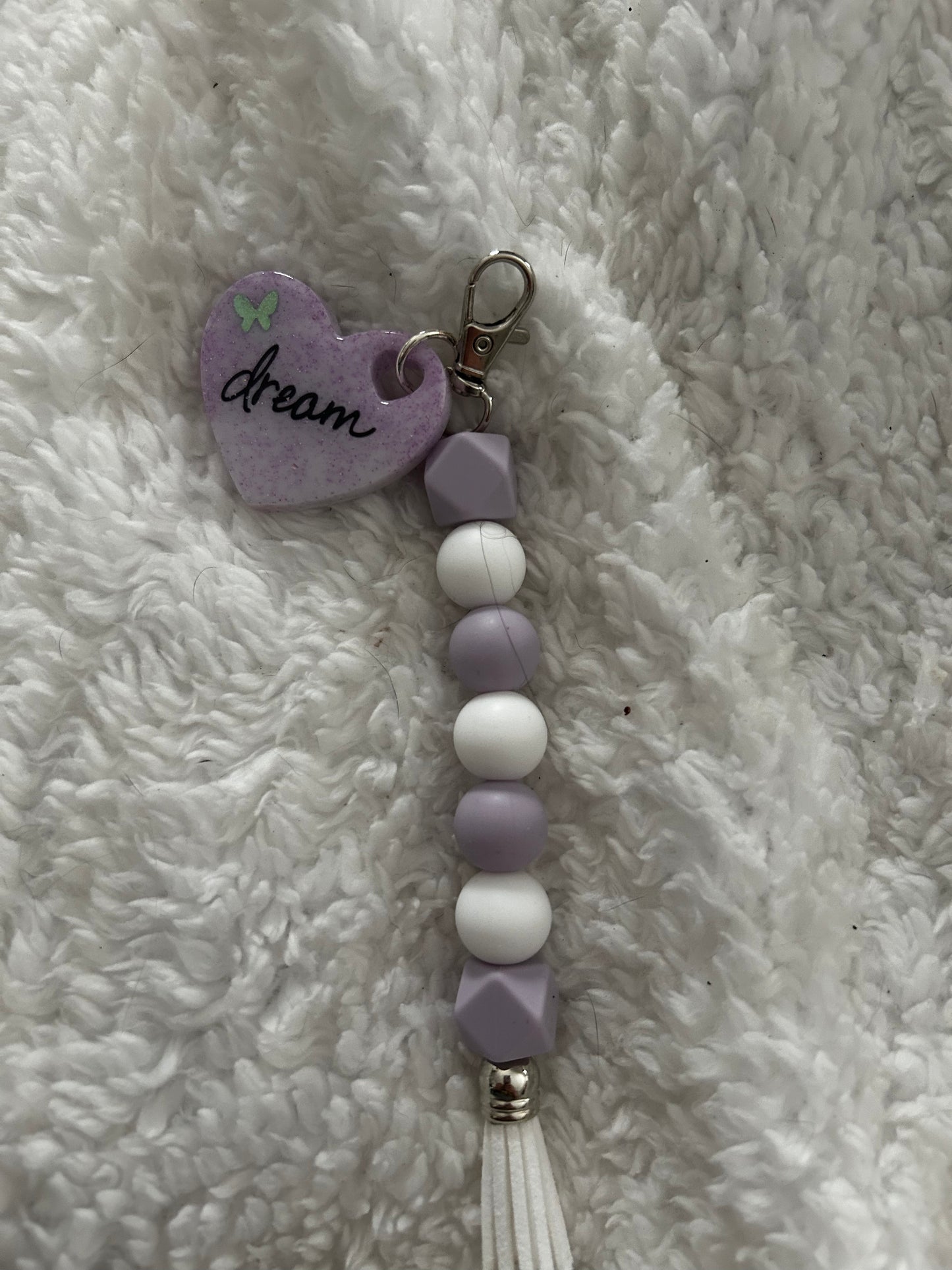 Resin beaded keychain