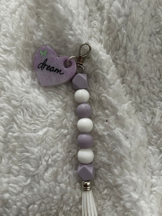 Resin beaded keychain