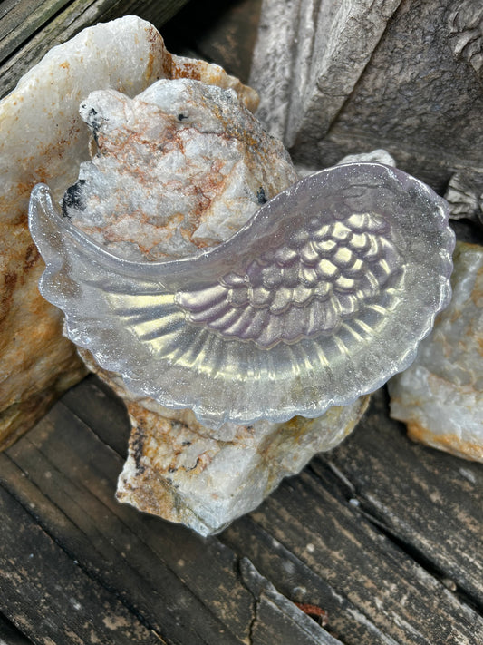 Simple Resin Angel Wing Trinket Tray